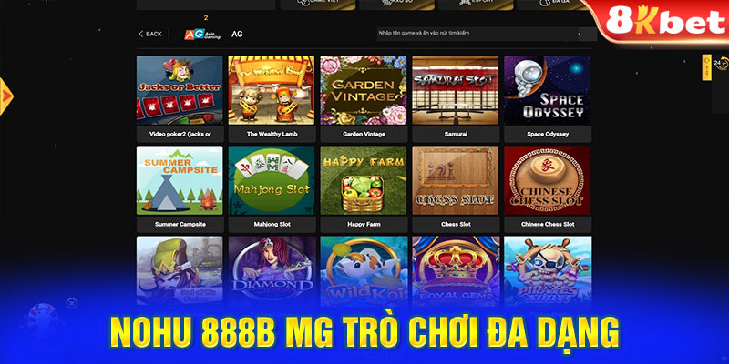 Nohu 888B MG trò chơi đa dạng